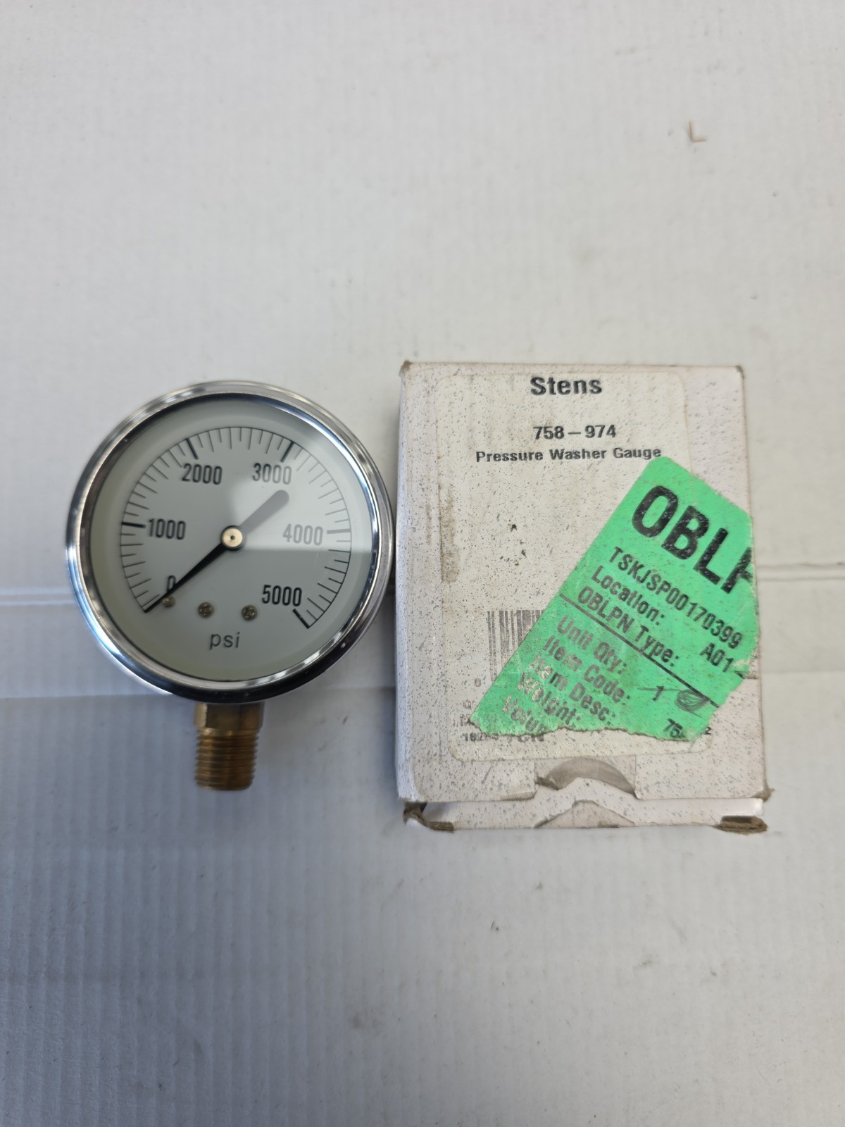 Pressure Washer Gauge 758 974 pressures to 5000 Stainless steel case and rim
