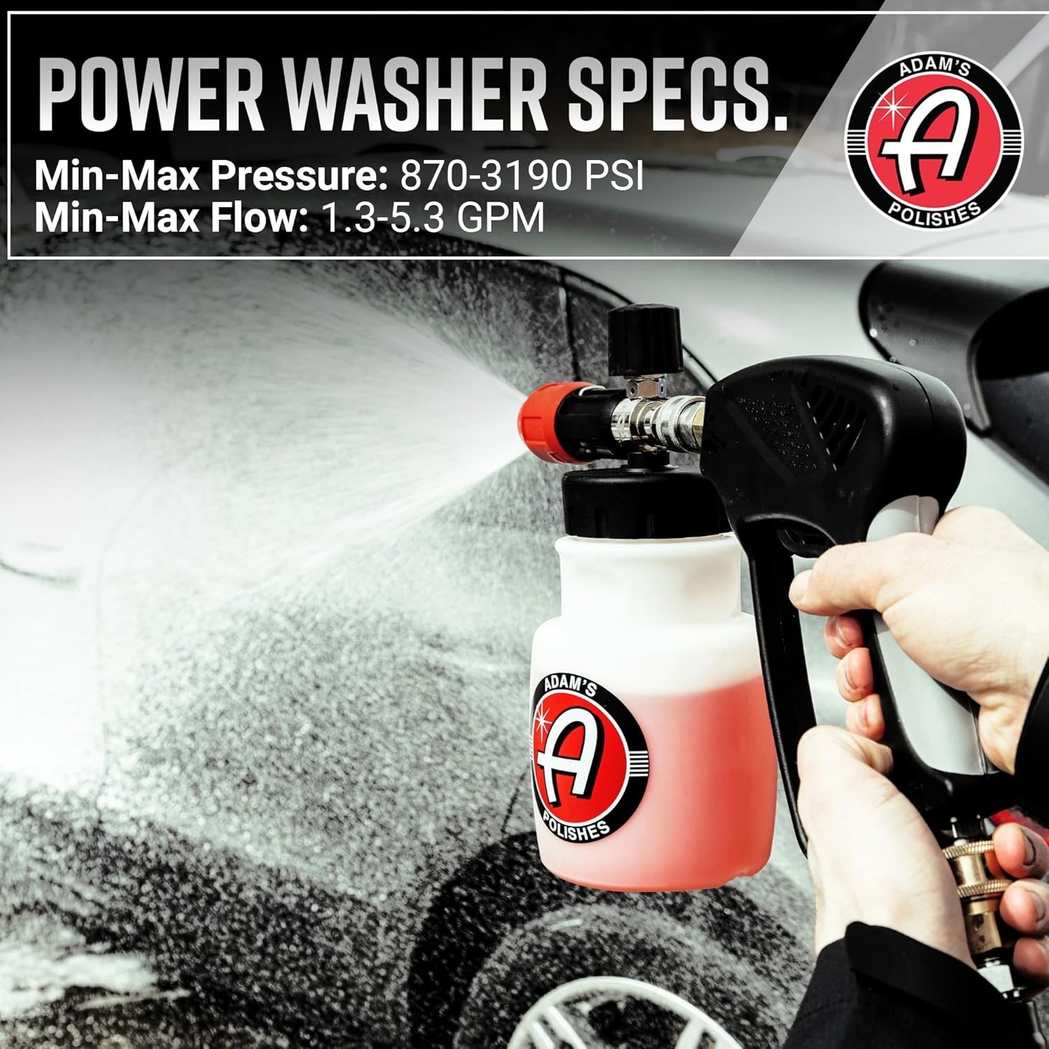Premium Foam Cannon Soap Sprayer Car Wash Sprayer Cannister Pressure Washer 1/4″