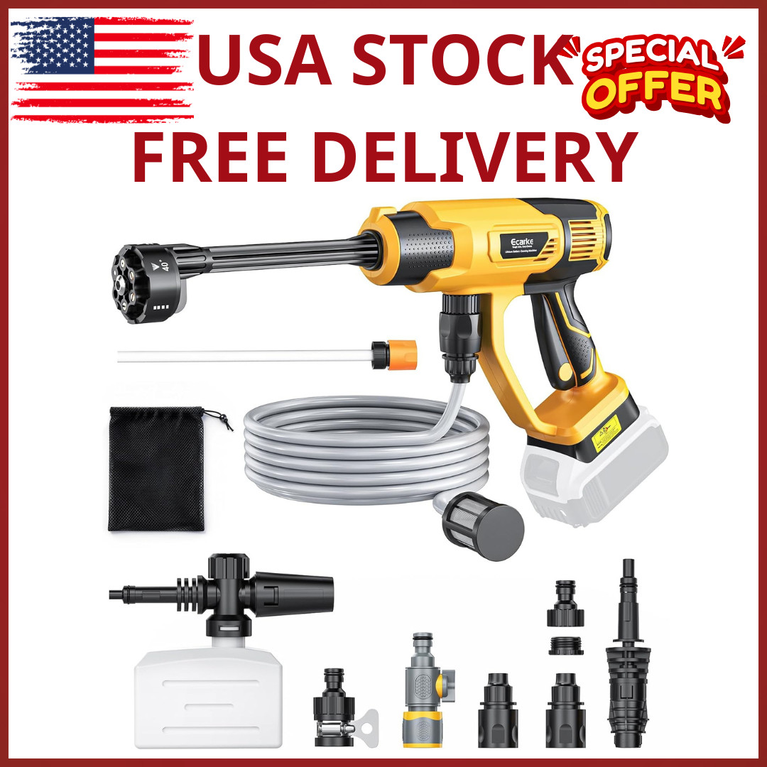 Cordless Pressure Washer for DeWalt 20V Battery Brushless Motor 6-in-1 Nozzle
