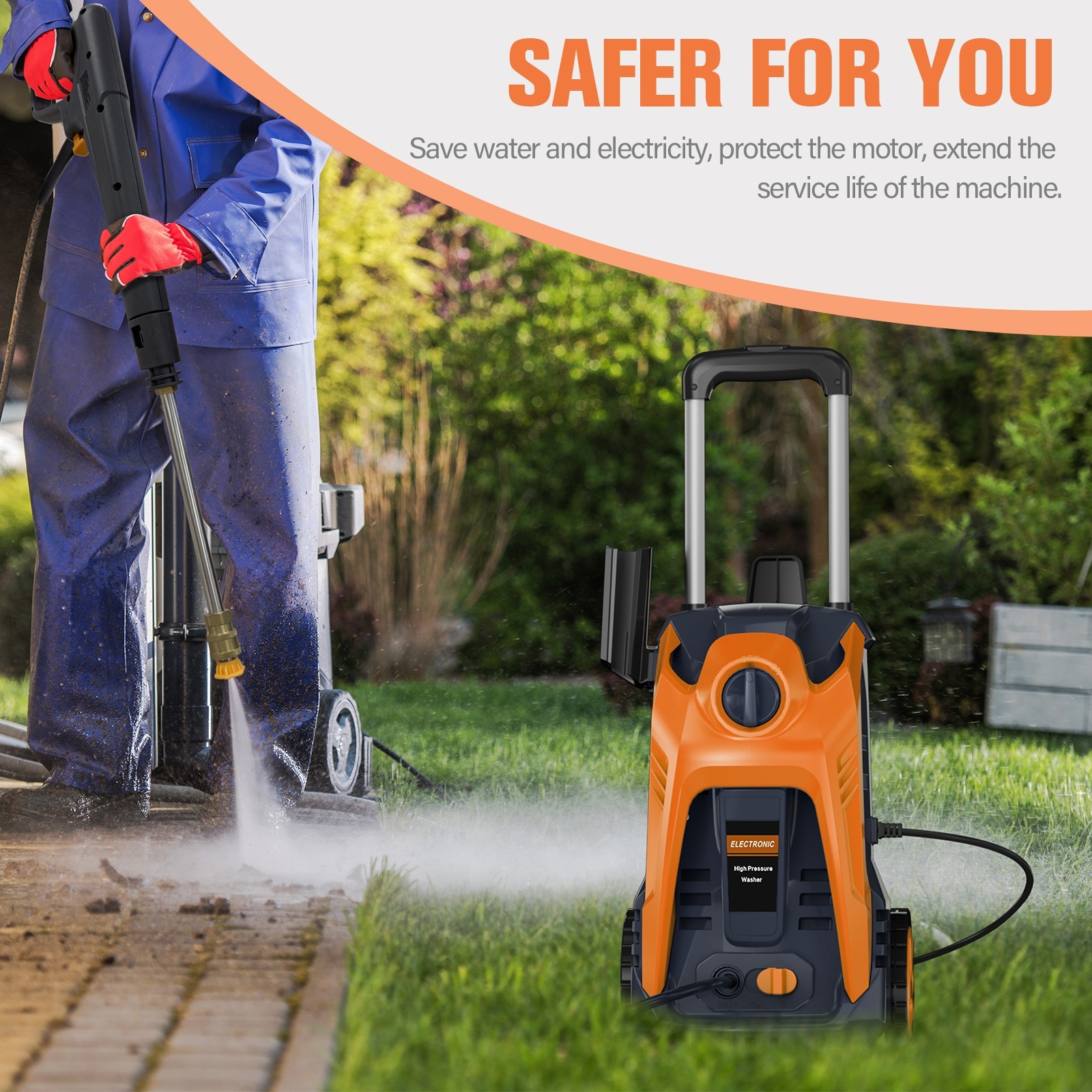 Pressure Washer 4200PSI 2.0GPM, Powerful Cleaning, 4 Nozzle Tips, for Car