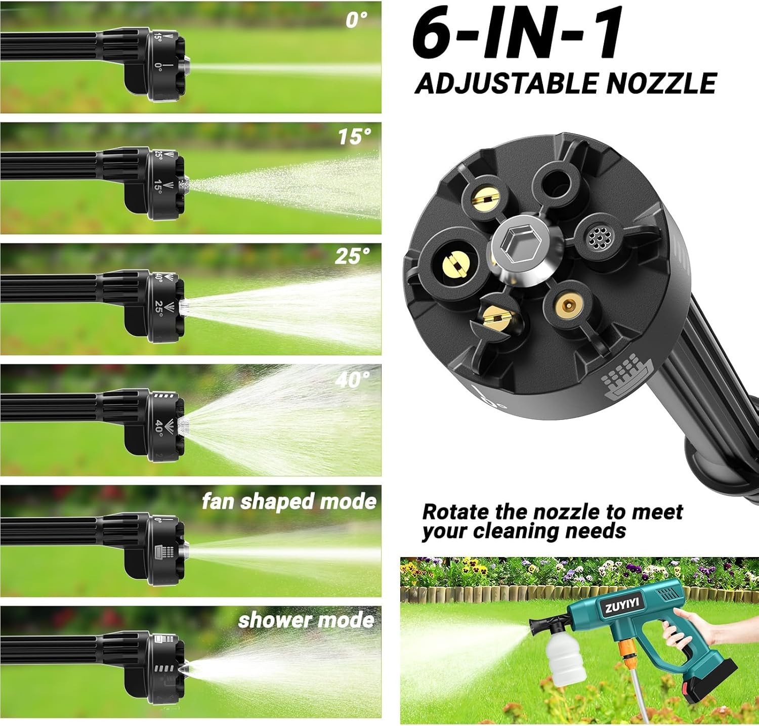 Cordless Pressure Washer for Makita 18V Battery, 970PSI Portable Power Cleaner,