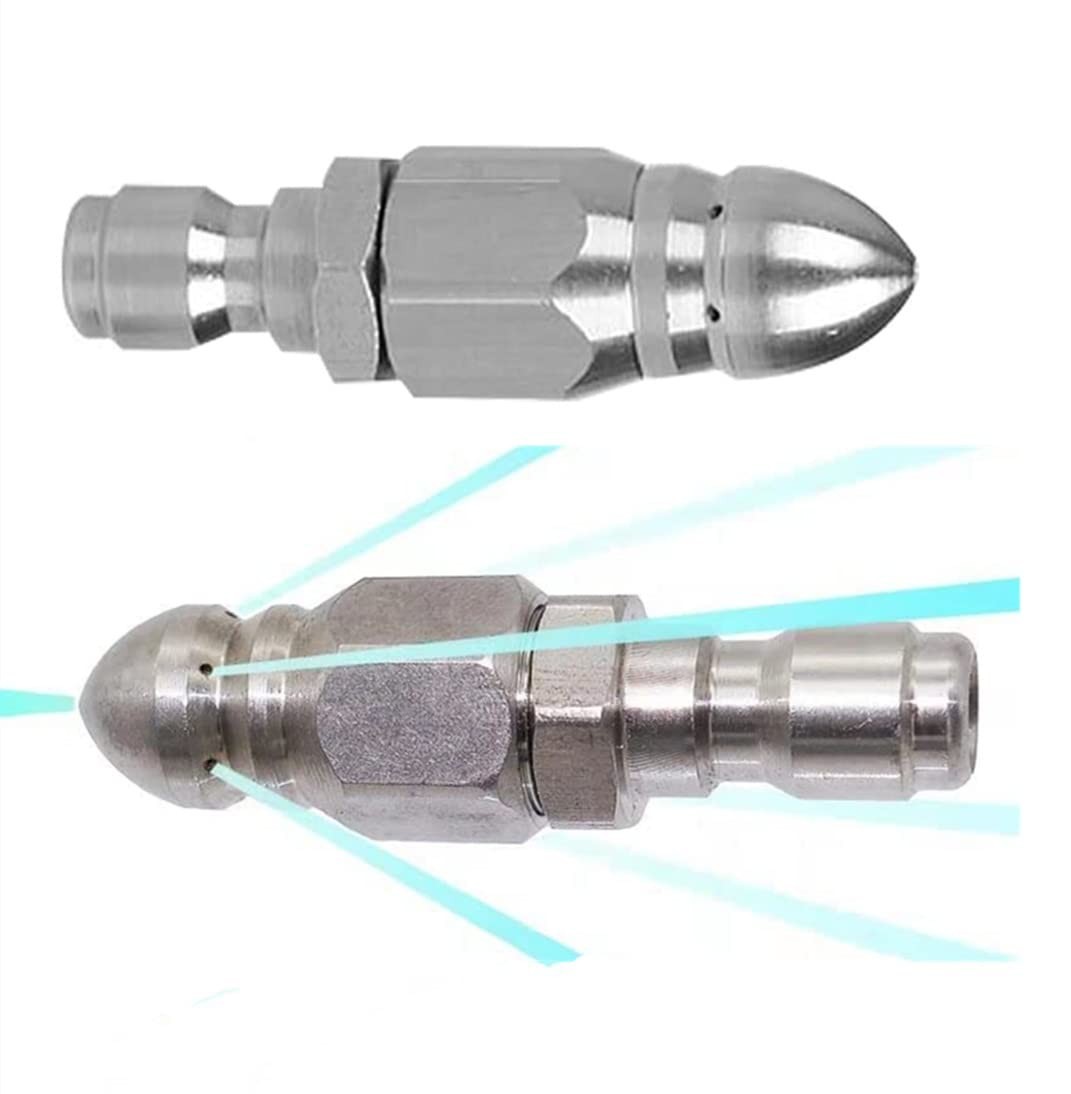 Pressure Washer Sewer Jetter Nozzle Set, 1/4″ Quick Connect, 5000 PSI Durable