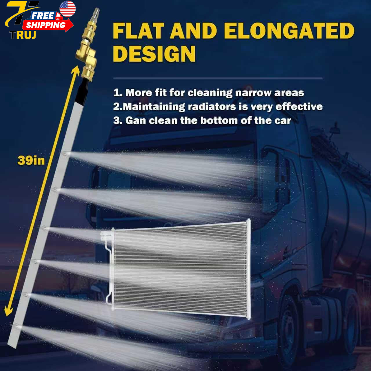 39”Portable Radiator Cleaning Wand 4500 PSI Radiator Flush and Cleaner Tool Qui