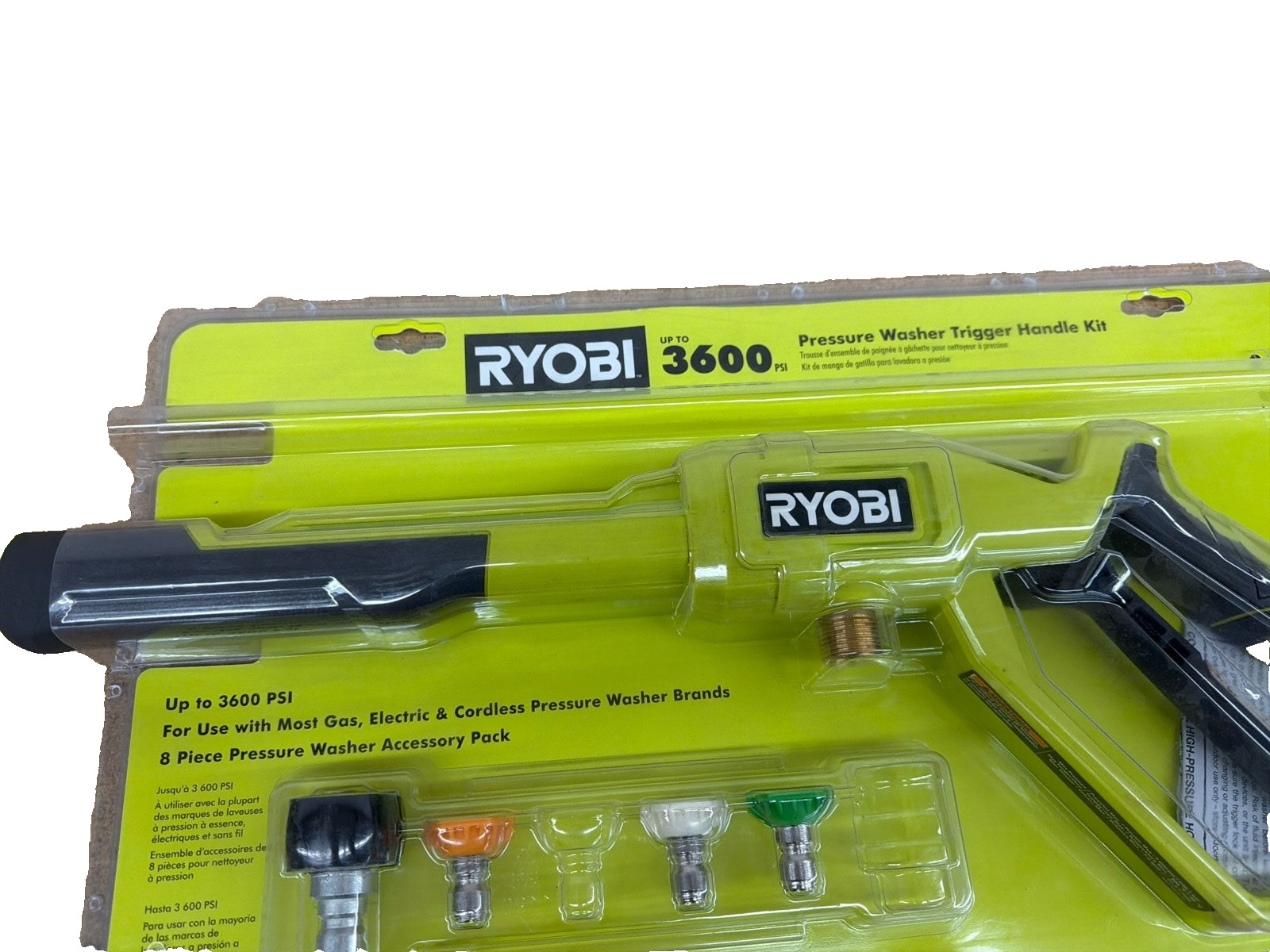 RYOBI Pressure Washer Trigger Handle Kit, Quick-Connect Adaptors, 3600 PSI