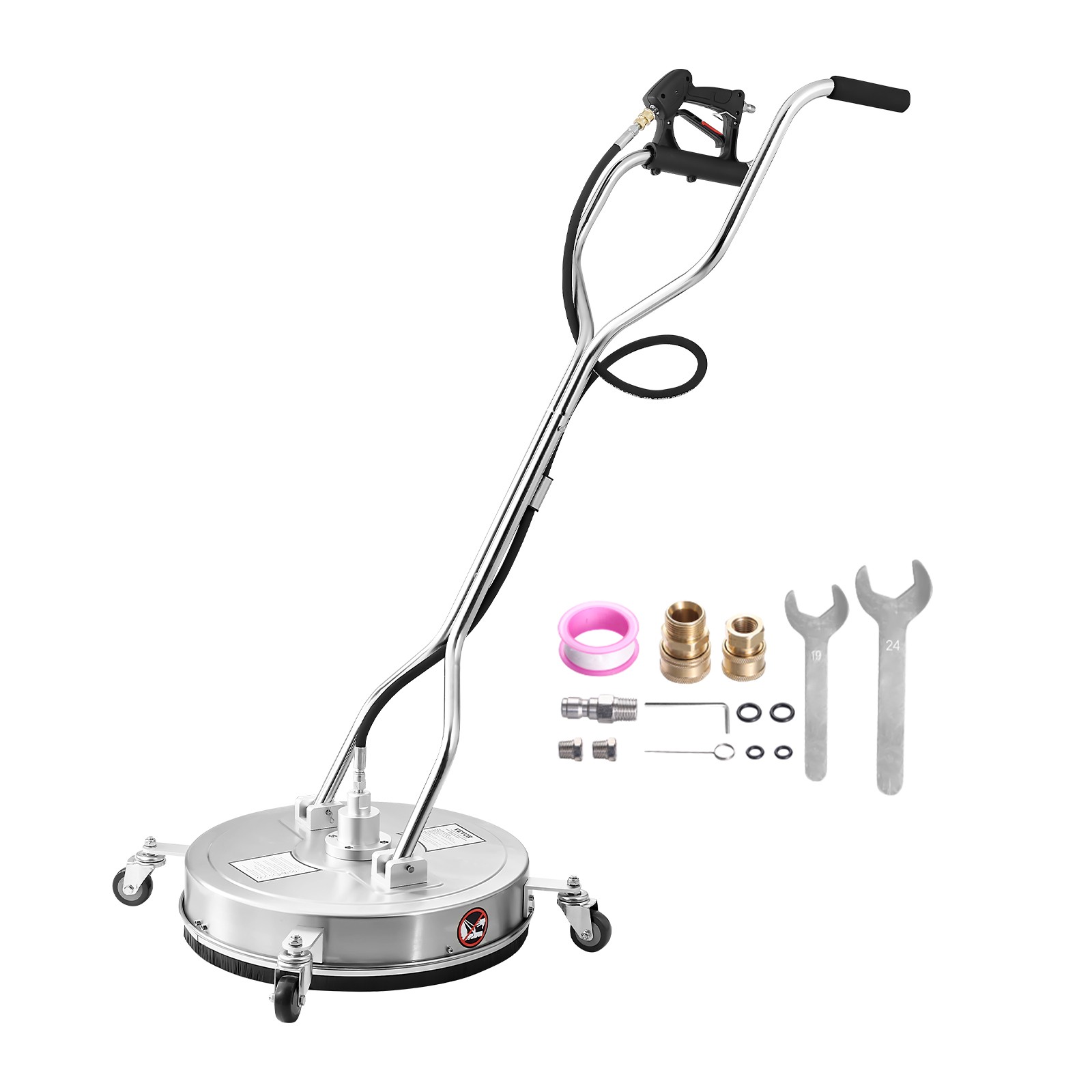 VEVOR 20″ Pressure Washer Surface Cleaner 4 Wheels Dual Handle 4500 Max PSI