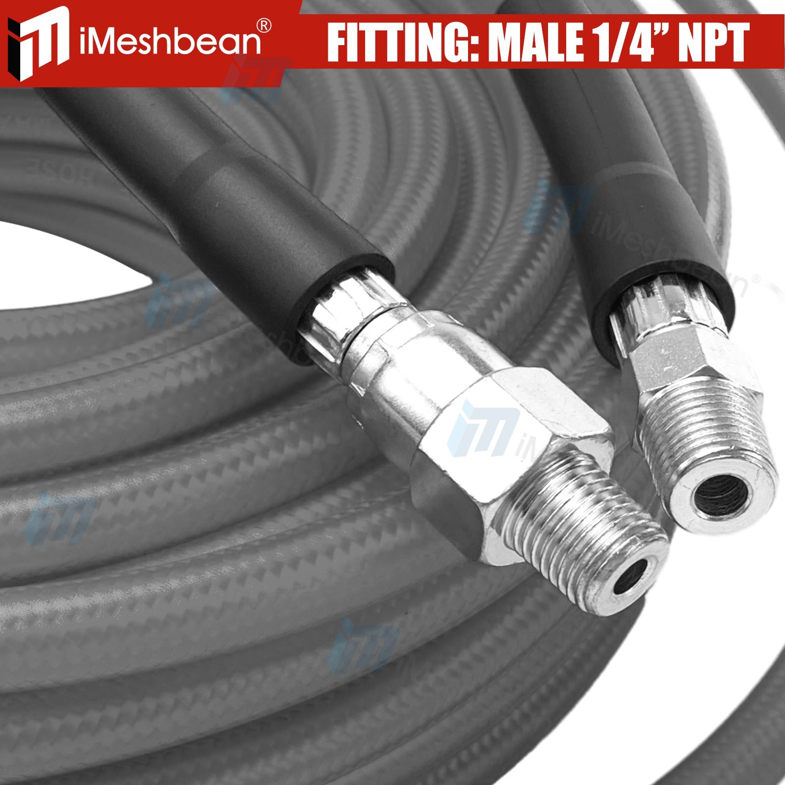 50/100/150FT Sewer Jetter Kit Pressure Washer 5800PSI Hose Kit W/ Nozzle&Pin
