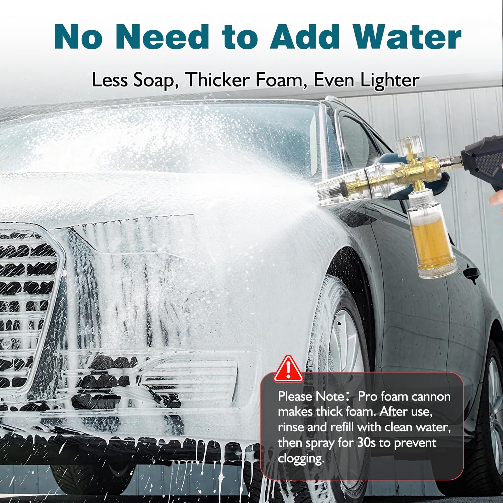 Foam Cannon Pro, Foam Cannon for Pressure Washer with 1/4″ Quick Connector