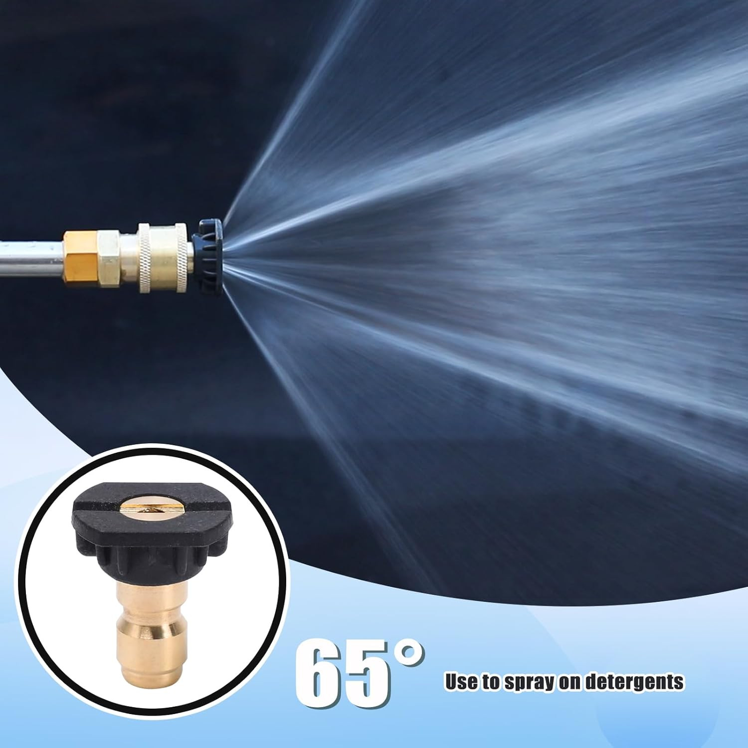 Pressure Washer Tips, 7 Pack Power Washer Soap Nozzles, 65 Degree Black, 1/4 Inc