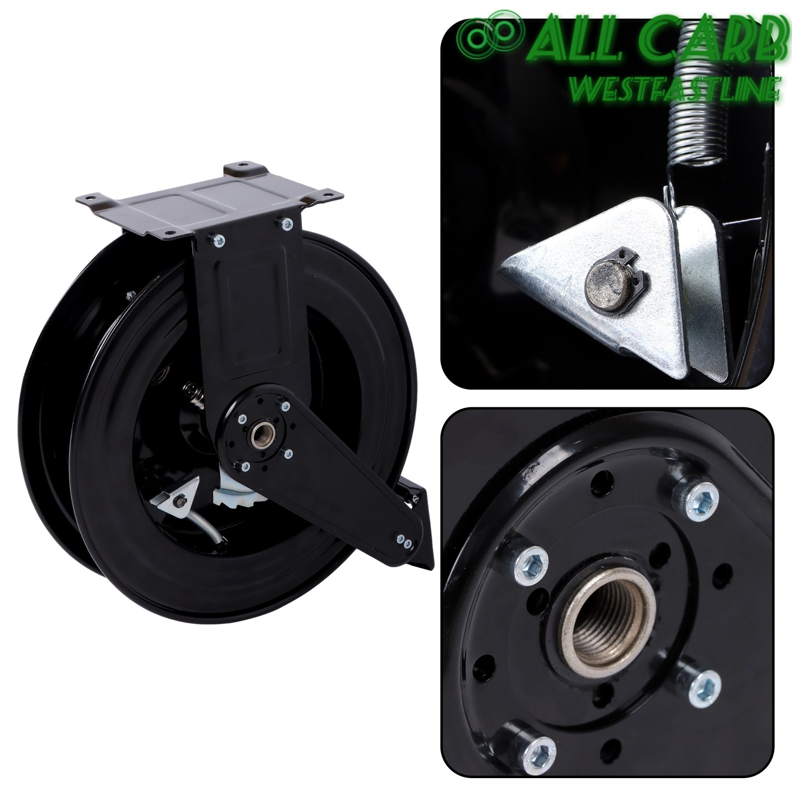 With Swivel Arm Auto-Retractable Pressure Washer Hose Reel 50FT x 3/8″ 4000 PSI