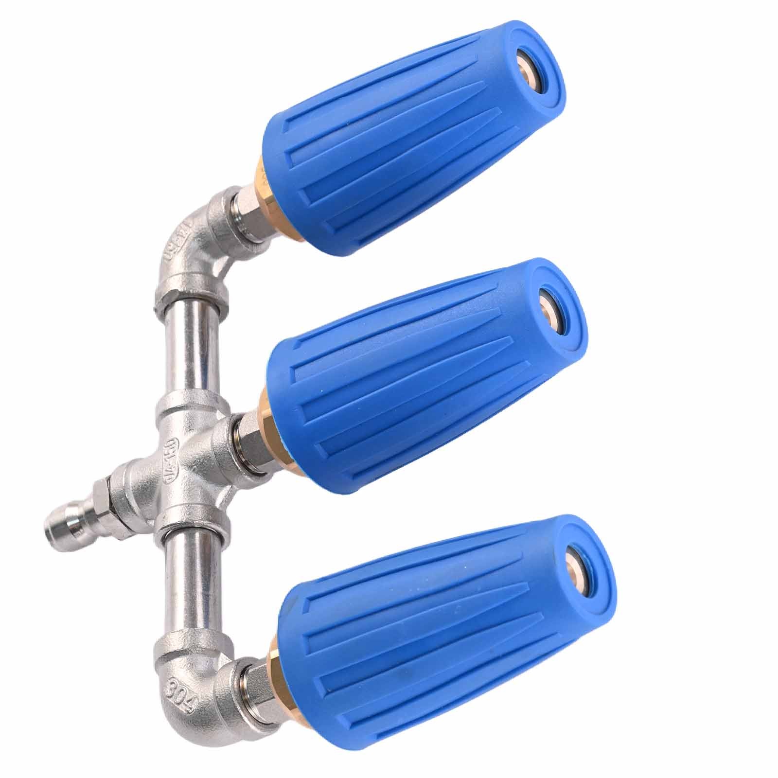 High Pressure Washer Nozzle 360° Rotating Triple Turbo 1/4″ 4000 PSI Auto Garden