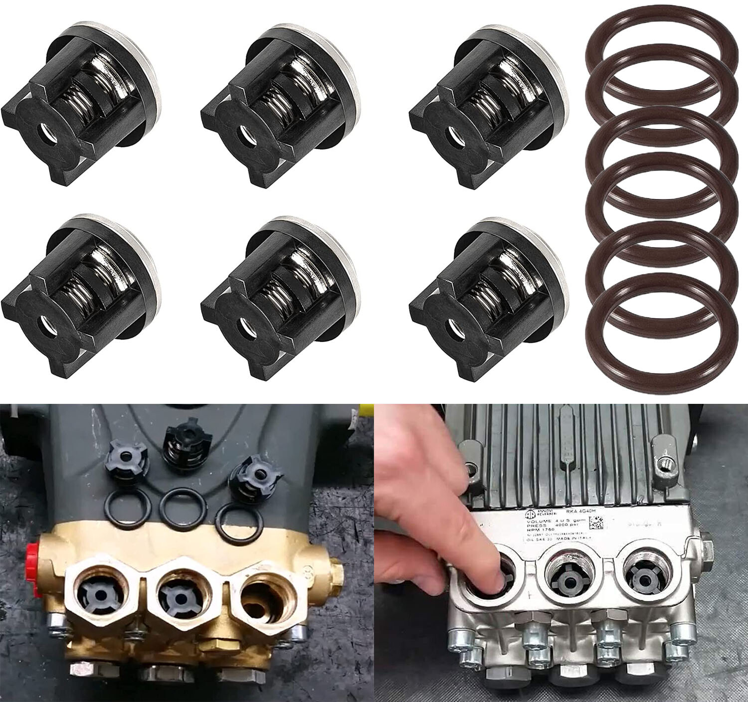 AR1828 Water Pump Pressure Washer Valves Kit For Annovi Reverberi 18mm RKV Pumps