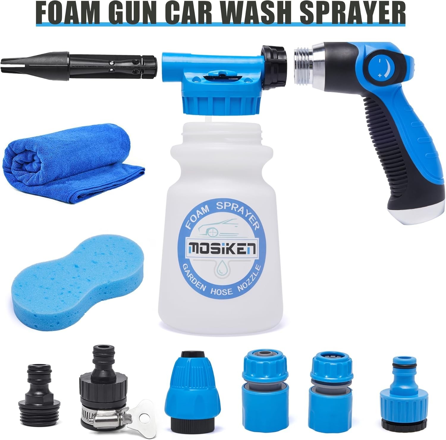 Nozzle Spray Car Wash Gun Cannon Soap Foam Dirt Dust Blaster Hose Thick Sprayer
