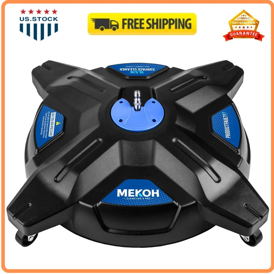 MEKOH 16.5 Inch Pressure Washer Surface Cleaner 3600PSI with 4 Wheels 1/4 Quick