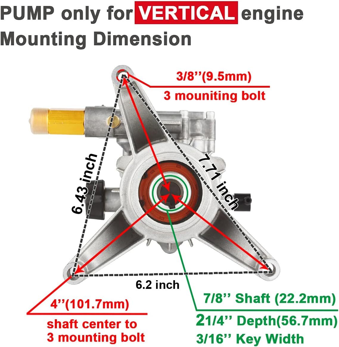 Pressure Washer Pump For Troybilt 020641 020568 020296 020296-0 020488 020344 +