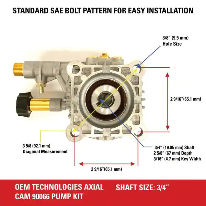Axial Cam Pump Kit, Double Seal System, OEM Technologies 3300 PSI at 2.4 GPM NEW