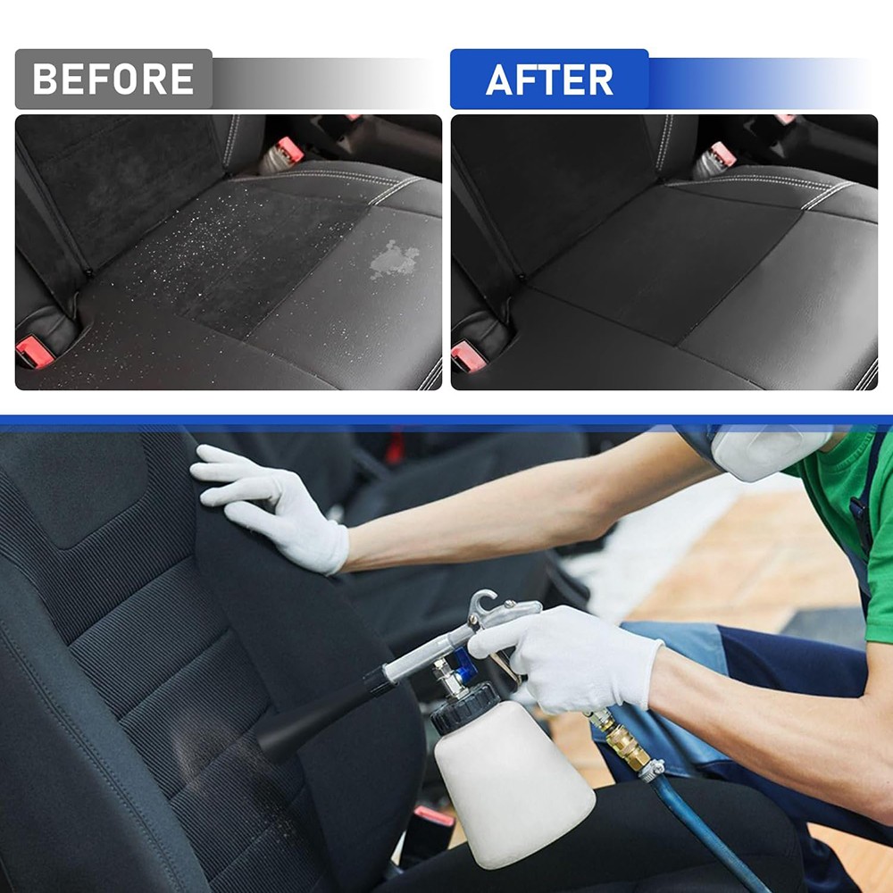 Car Cleaning Gun High Pressure Air Interior Detail Tool Kit Dry Cleaner w/brush