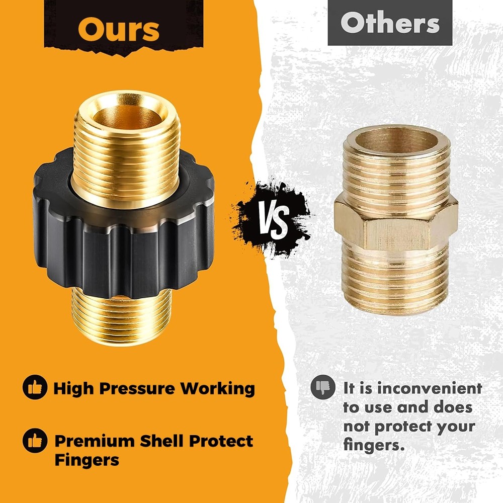Brass Pressure Washer Connector Quick Connect Fitting M22-14mm Hose Adapter