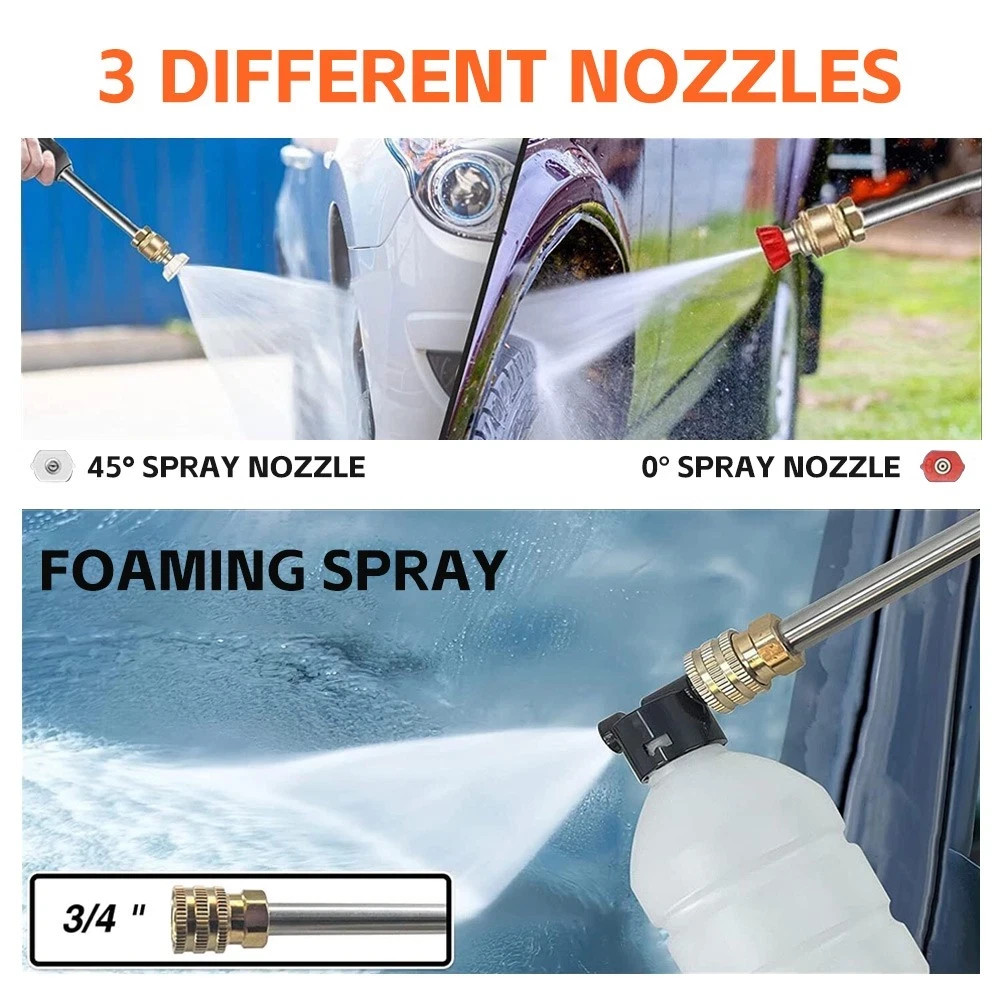2 Battery Cordless Portable Car High Pressure Washer Jet Water Wash Cleaner Gun