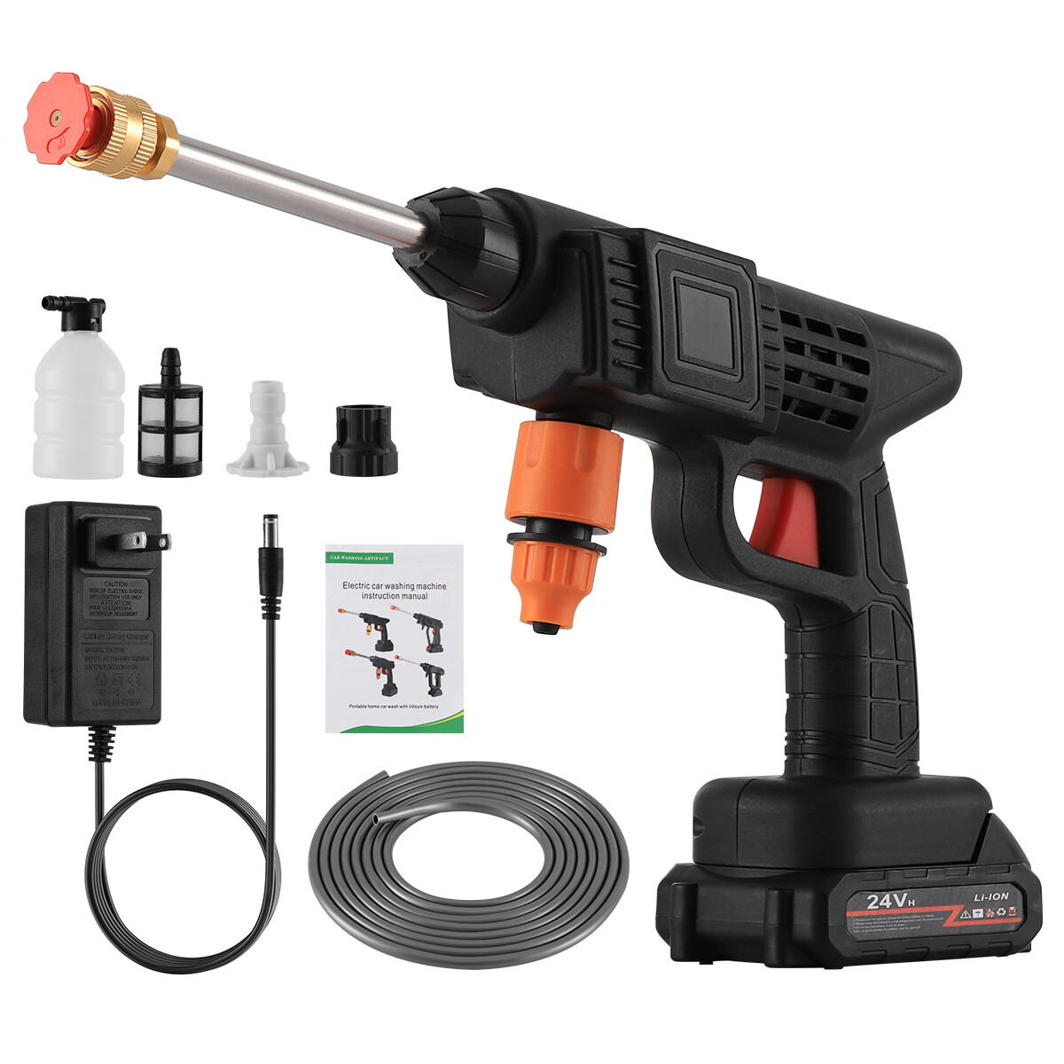 Portable Cordless Electric High Pressure Water Spray Gun Car Washer Cleaner Tool