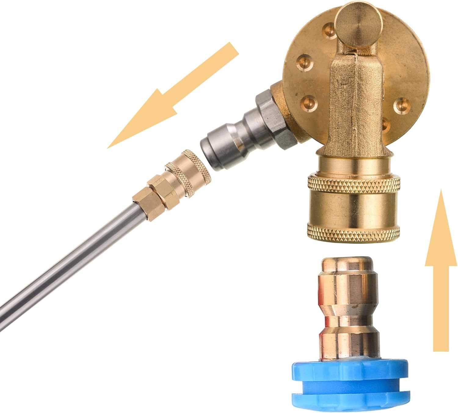 Pivoting Pressure Washer Coupler with 7 Angles for Effortless Cleaning – 4500PSI