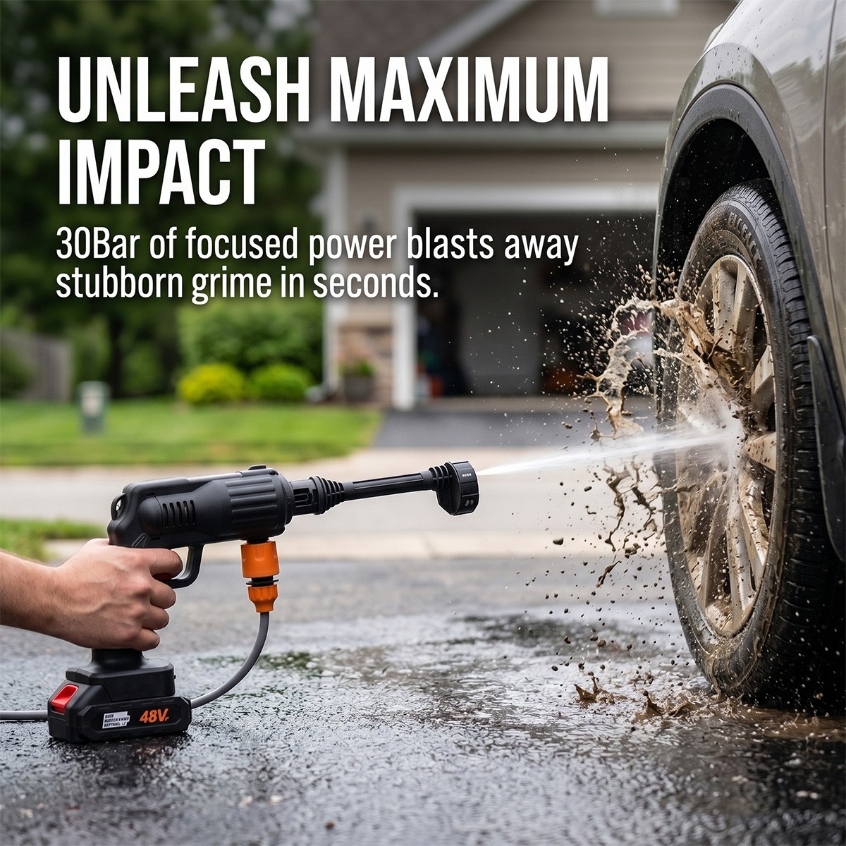 6-in-1 Cordless Electric High Pressure Washer Spray Gun Car Wash Patio Cleaning