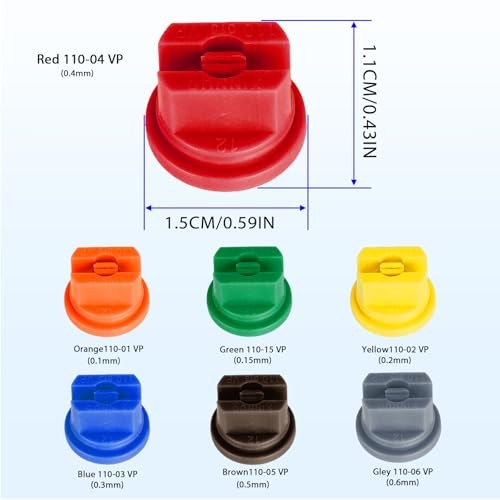 Spray Nozzle Tips 7PCS 0.1-0.6mm Flat Fan
