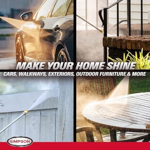 Simpson 3400 PSI Gas Pressure Washer and 15-Inch Surface Cleaner, 2.5 GPM Res…