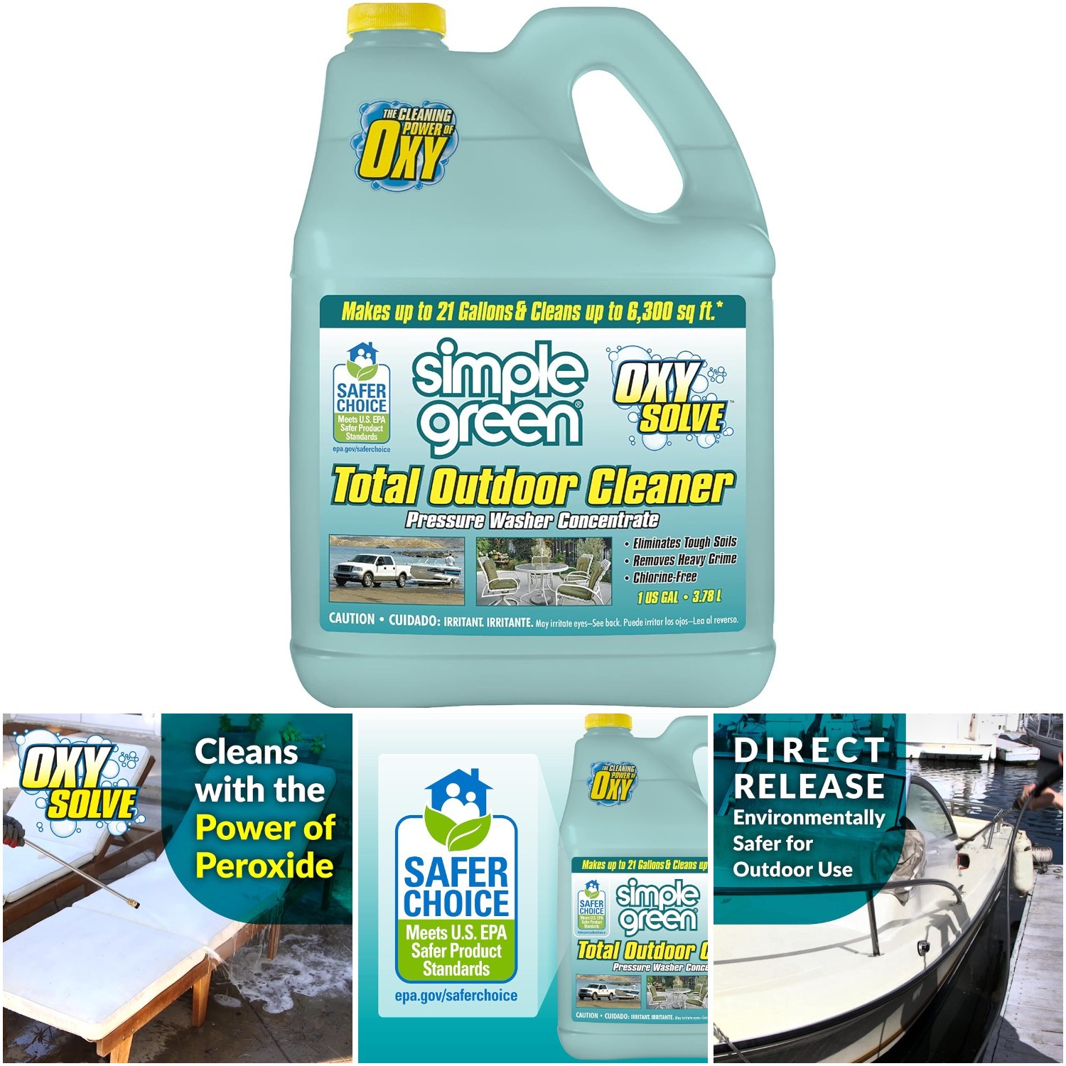 1 Gallon Outdoor Pressure Washer Cleaner Oxy Solve Total Clean