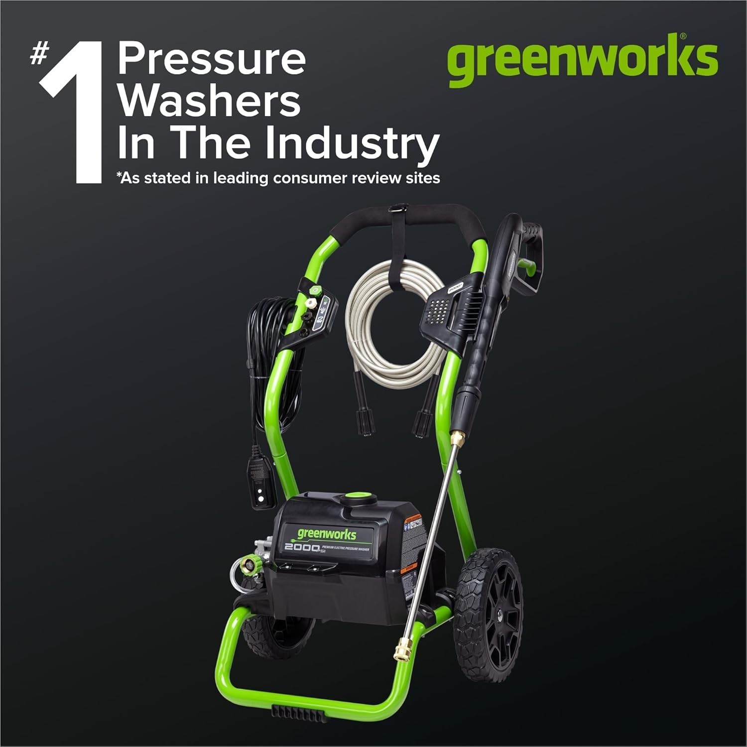 Max Performance Electric Pressure Washer – 2000 PSI with 25′ Hose & 35′ Cord