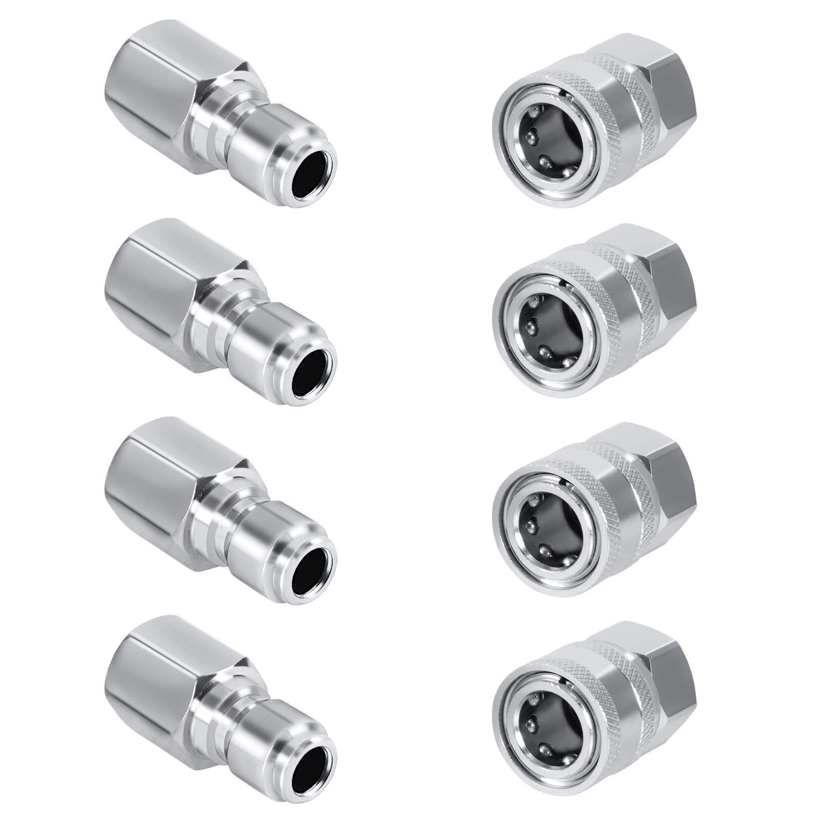 4 Set NPT 3/8 Inch Stainless Steel Male Female Quick Connect Pressure Washer