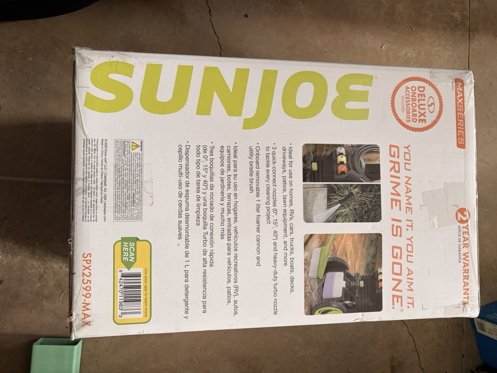 SunJoe Electric Pressure Washer – SPX2599 1.65 GPM 2080 psi NIB