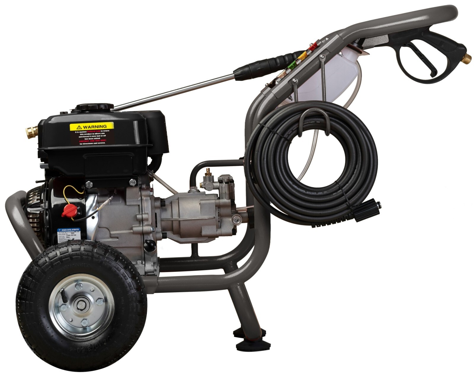 Gentron Pressure Washer 2400 PSI, 2.1 GPM Detergent JD Engine 7 HP 208cc Gray