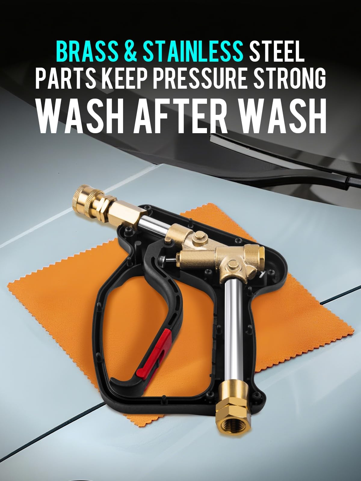 Short Pressure Washer Gun 5000PSI 10.5GPM 3/8 Inch Quick Connect M2214mm