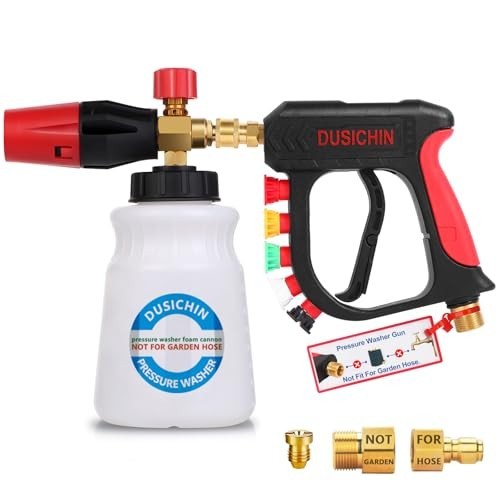 Foam Cannon Pressure Washer Gun with 5 Nozzle Tips & Quick Connectors for Car Wa