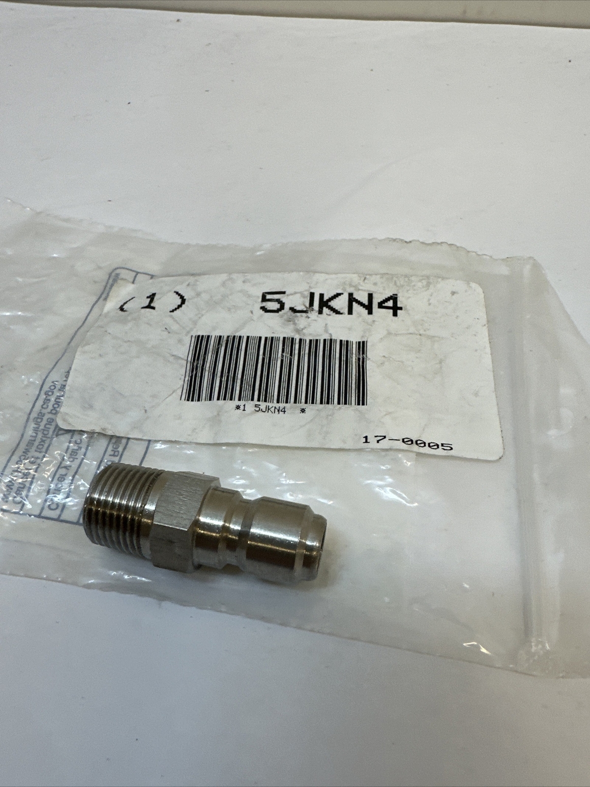 GRAINGER APPROVED 17-0005 Quick Connect Plug,Male,3/8 M x 3/8 In