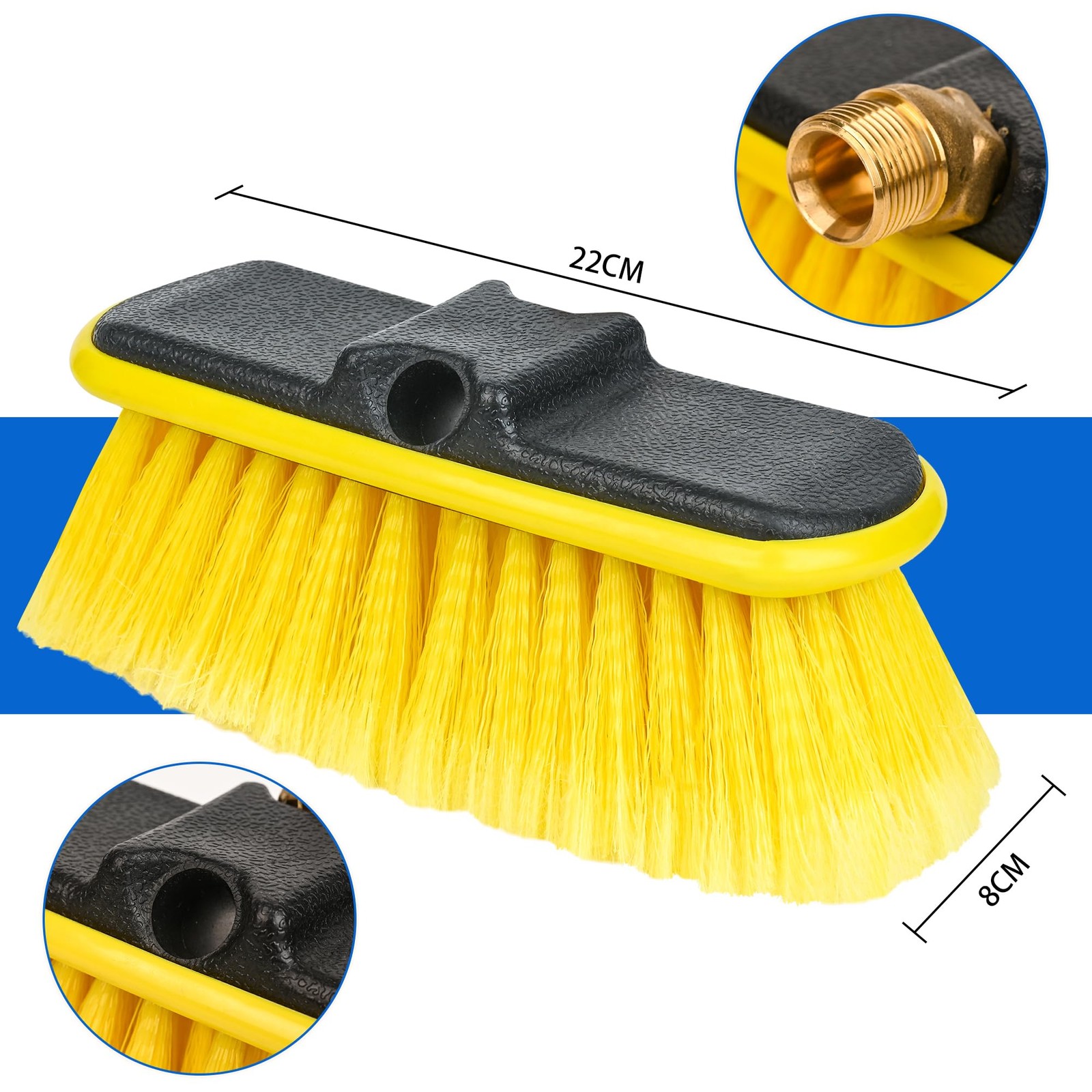 Pressure Washer Telescoping Wand Brush Head Attachment (M22-14mm Connection)
