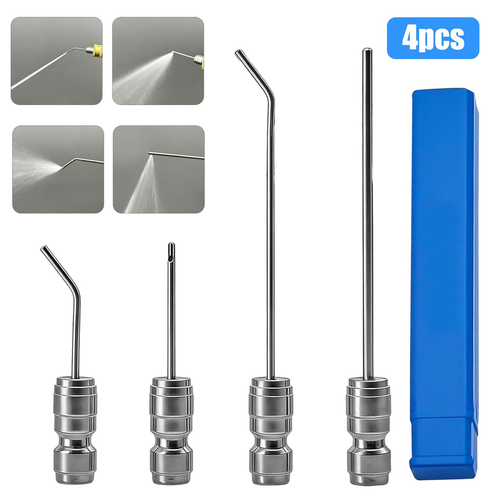 High Pressure Washer Nozzle Kit Stainless Steel Flush Wand Tips for AC Cleaning