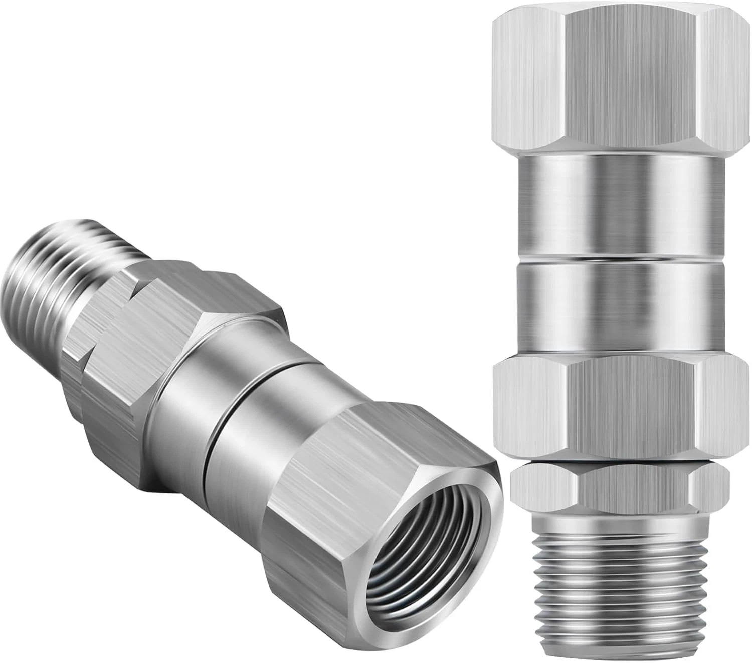 2 PACK Pressure Washer Swivel 3/8″ NPT Stainless Steel, 360° Rotating Kink Free