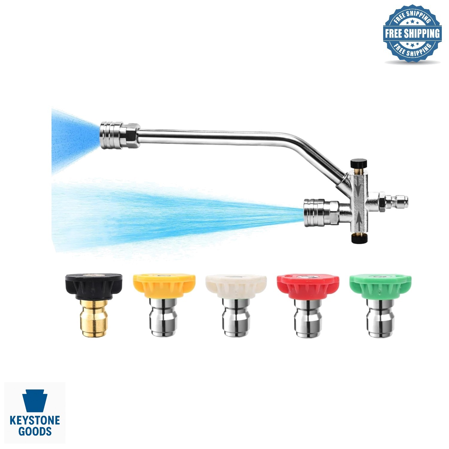 Dual-Connector Foam Cannon for Pressure Washers with 5 Nozzles