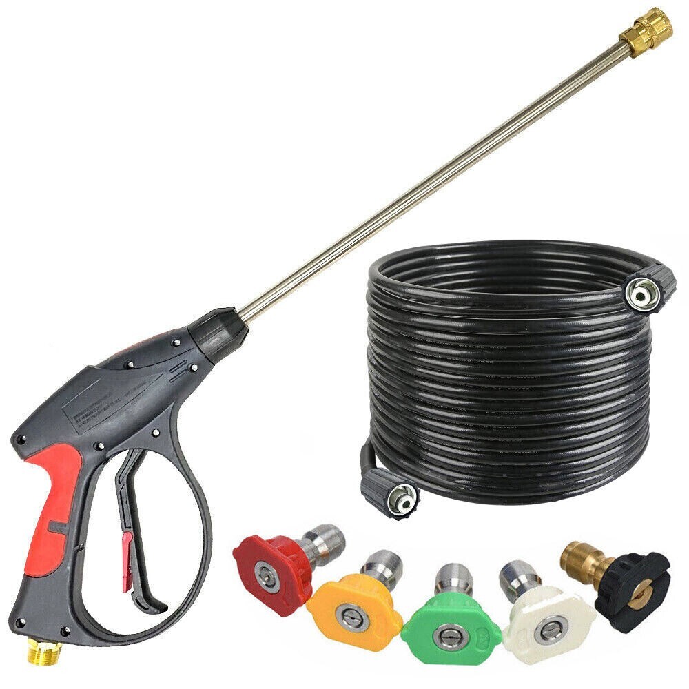 High Pressure 4000PSI Car Power Washer Gun Spray Wand Lance Nozzle and Hose Kit