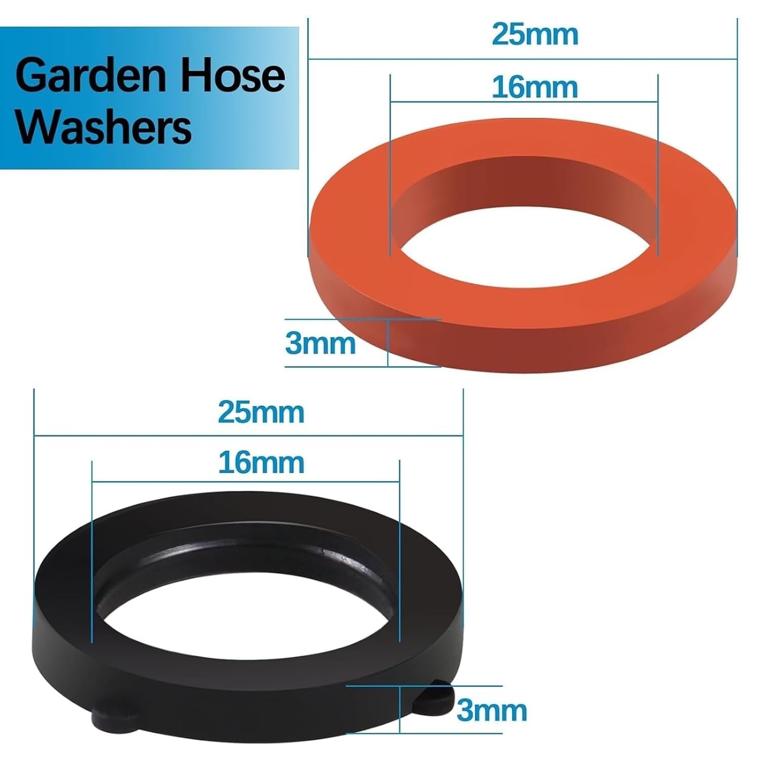 Arandelas De Goma Para Manguera 3/4”, Sellos Resistentes, Pack 80 Unidades NUEVO