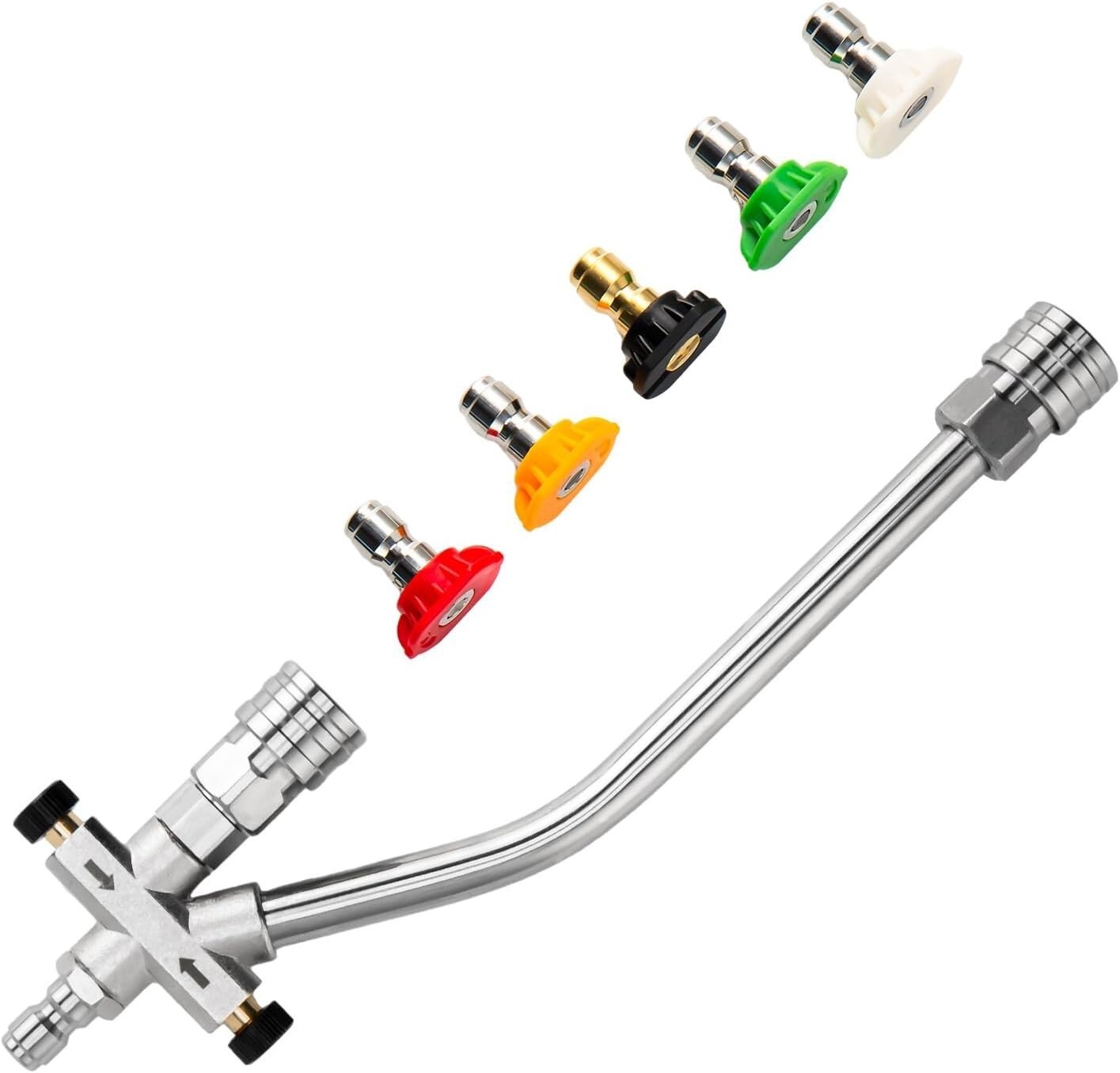 Foam Cannon Dual Connector Accessory Dual-Purpose Switch Spray Gun w/5 Nozzles