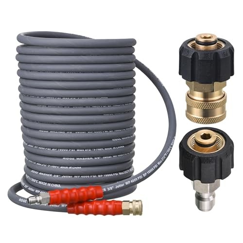 Pressure Washer Hose 50 Feet X 3/8 Inch for Hot and a: 50FT with 1 layer wire