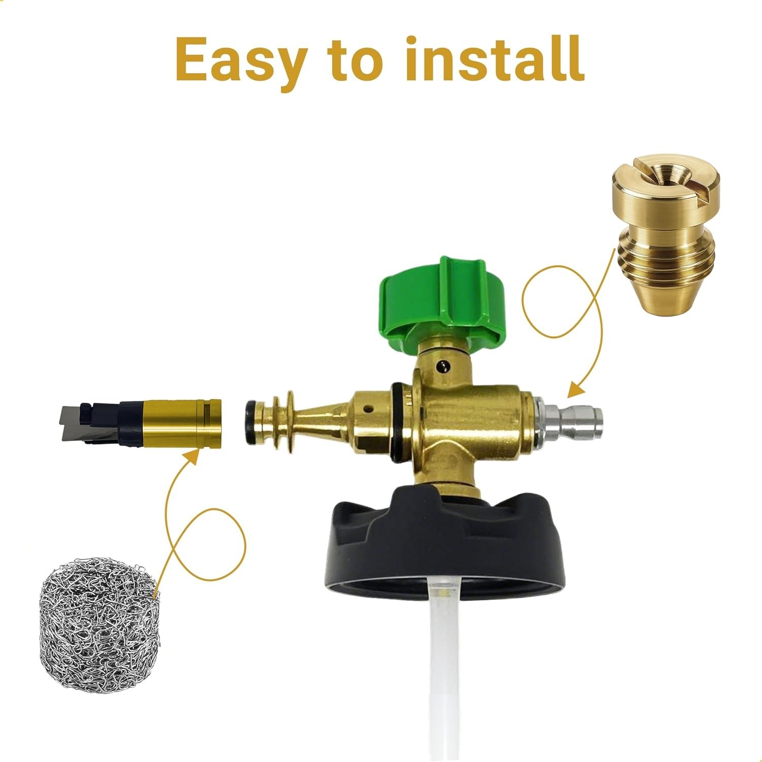 2 Pieces 1.1 mm Foam Cannon Orifice Nozzle and 2 Pieces Foam Maker, Universal Th