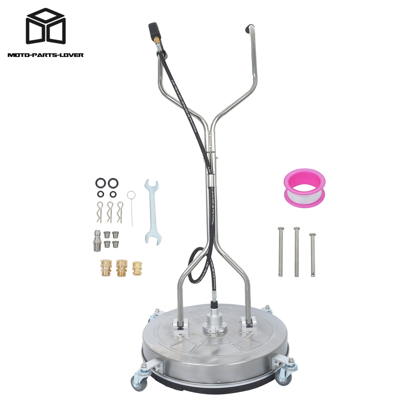 24 Inch Pressure Washer Surface Cleaner w/ Handles & Wheels Quick Connect