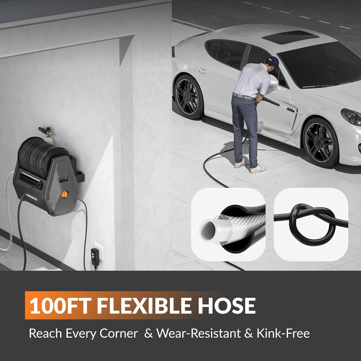 Giraffe Tools Max 2900 PSI Electric Pressure Washer Power Washer with 100FT Hose