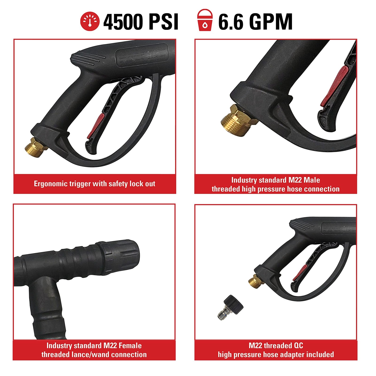Simpson Cleaning Universal Pressure Washer Gun with Side Assist Handle for Co…