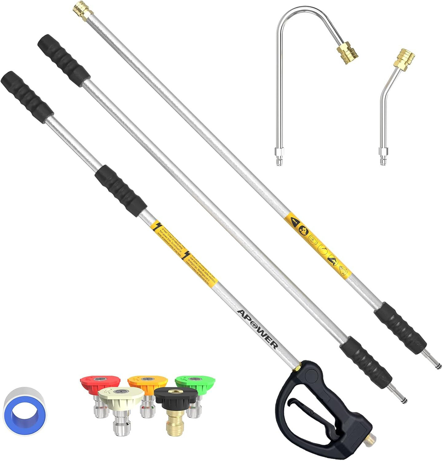 Pressure Washer Extension Wand 9 Ft, Gutter Cleaner Attachment | Max 4000 PSI, P
