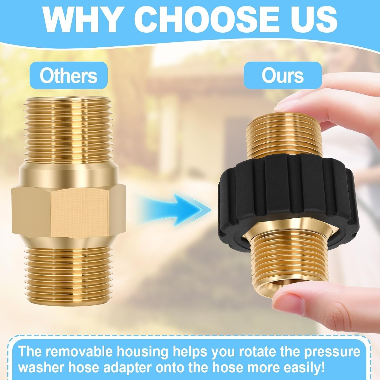 1 Pack Pressure Washer Hose Connector M22 14mm, 5000 PSI Extension Adapter