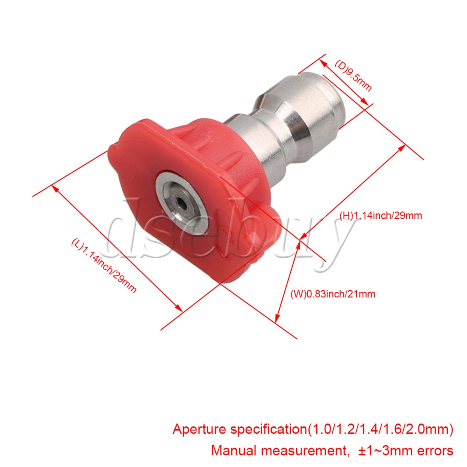 5PCS Stainless Steel Plastic Spray Nozzle Tip 0 Degree 1.0/1.2/1.4/1.6/2.0mm
